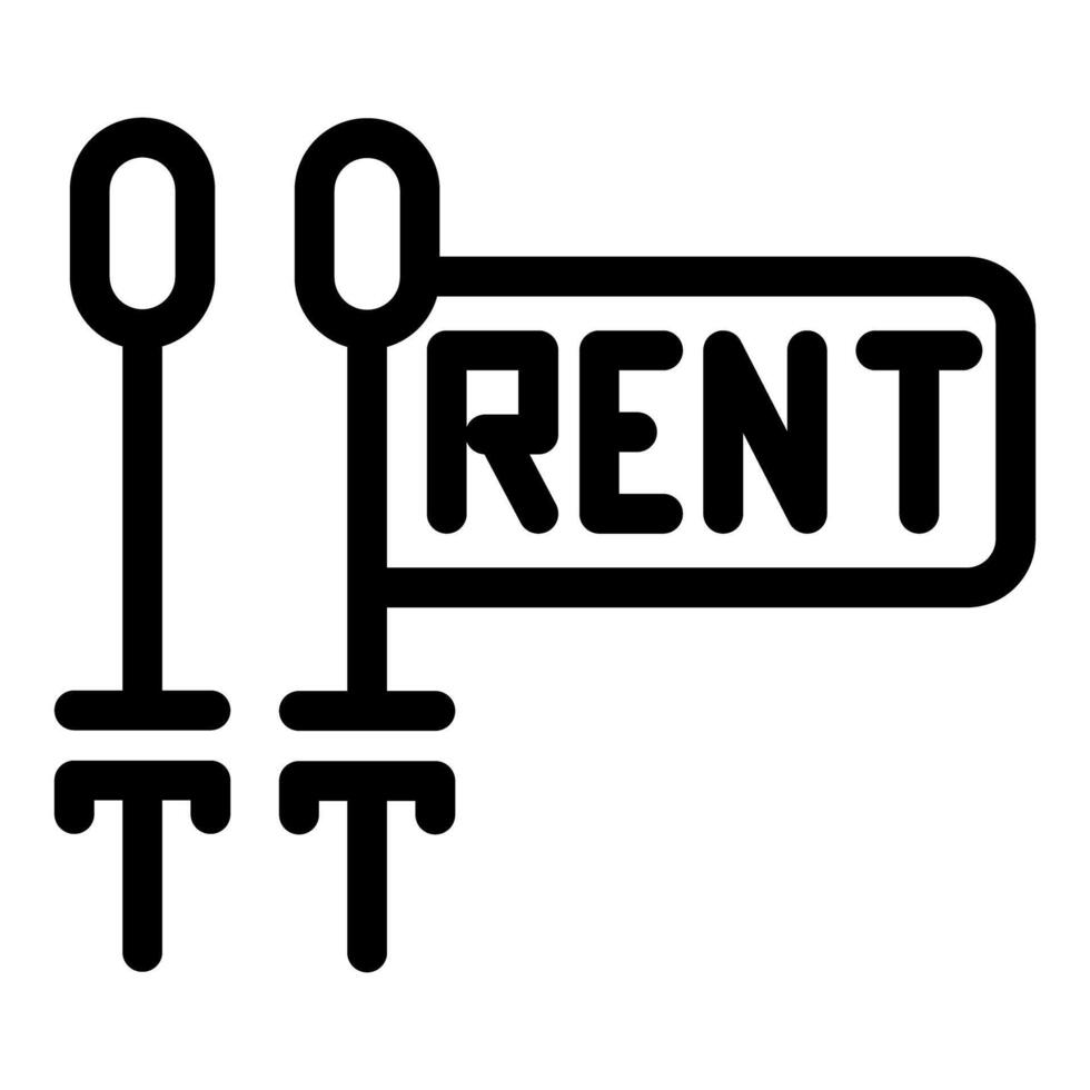 Keys hanging next to a rent sign for real estate vector