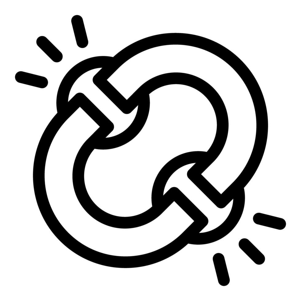 Broken chain link breaking apart symbolizing weakness vector