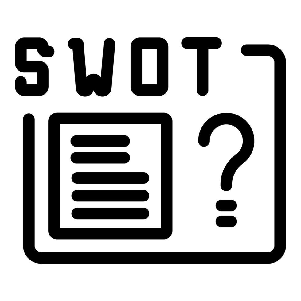 Swot analysis icon showing strengths weaknesses opportunities threats vector
