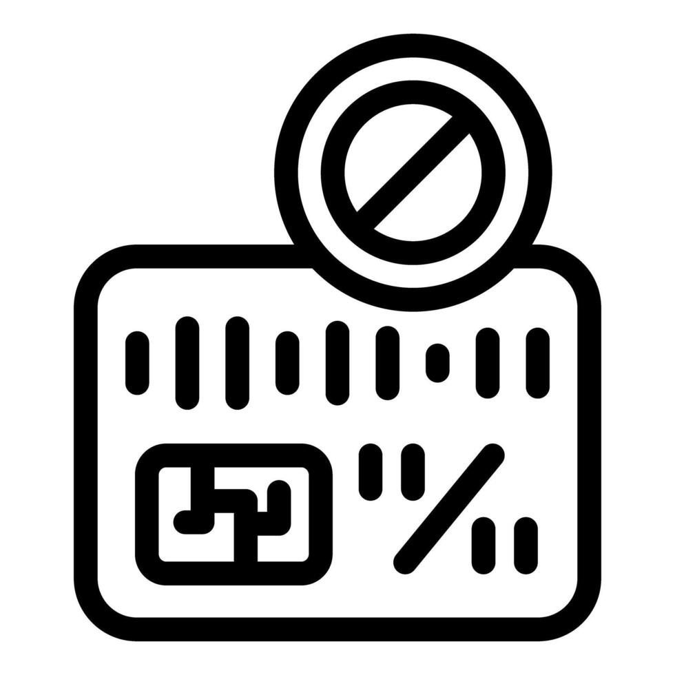 Credit card with forbidden sign showing blocked transaction vector