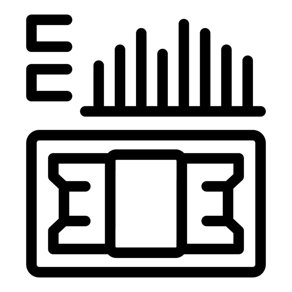 Electronic circuit board showing cpu processing power with vertical bars vector