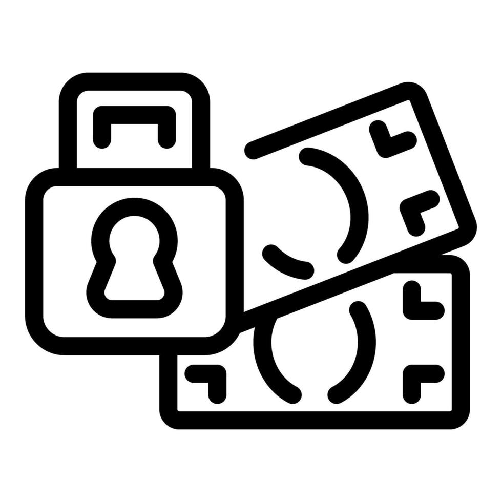 Padlock securing money illustrating financial security concept vector