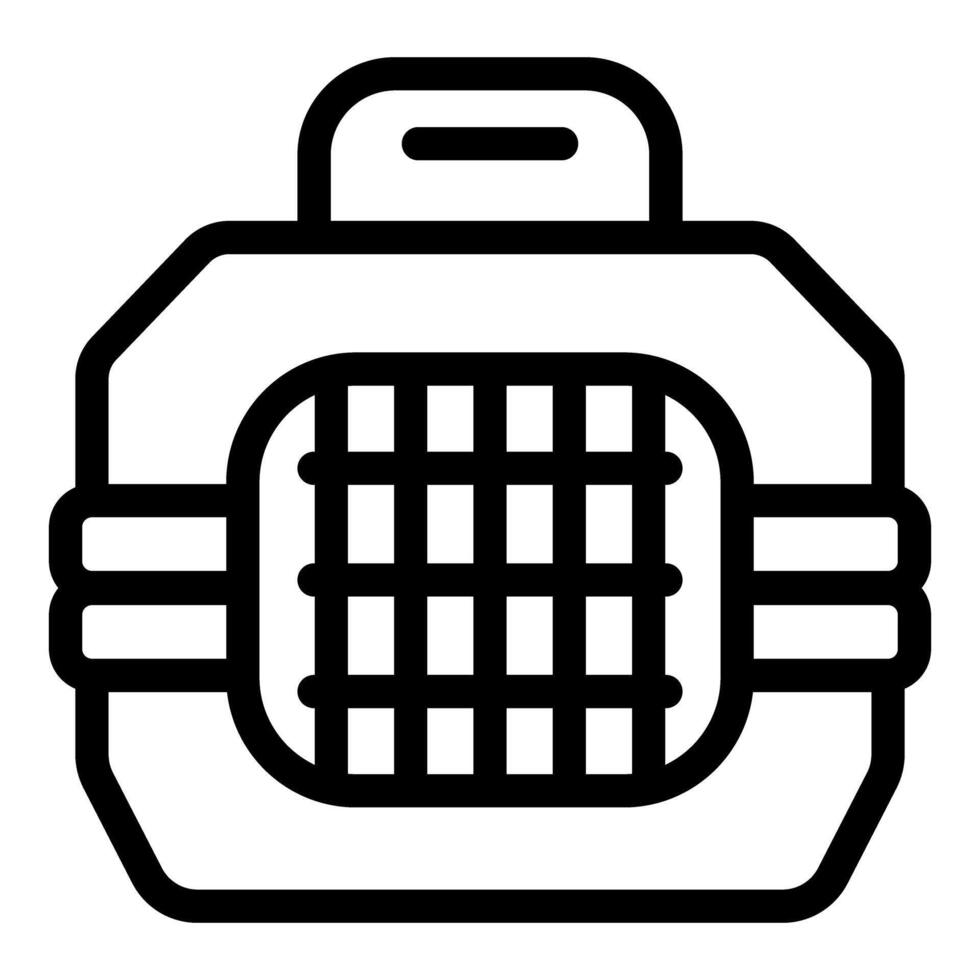 Pet carrier box icon, transporting animals safely vector