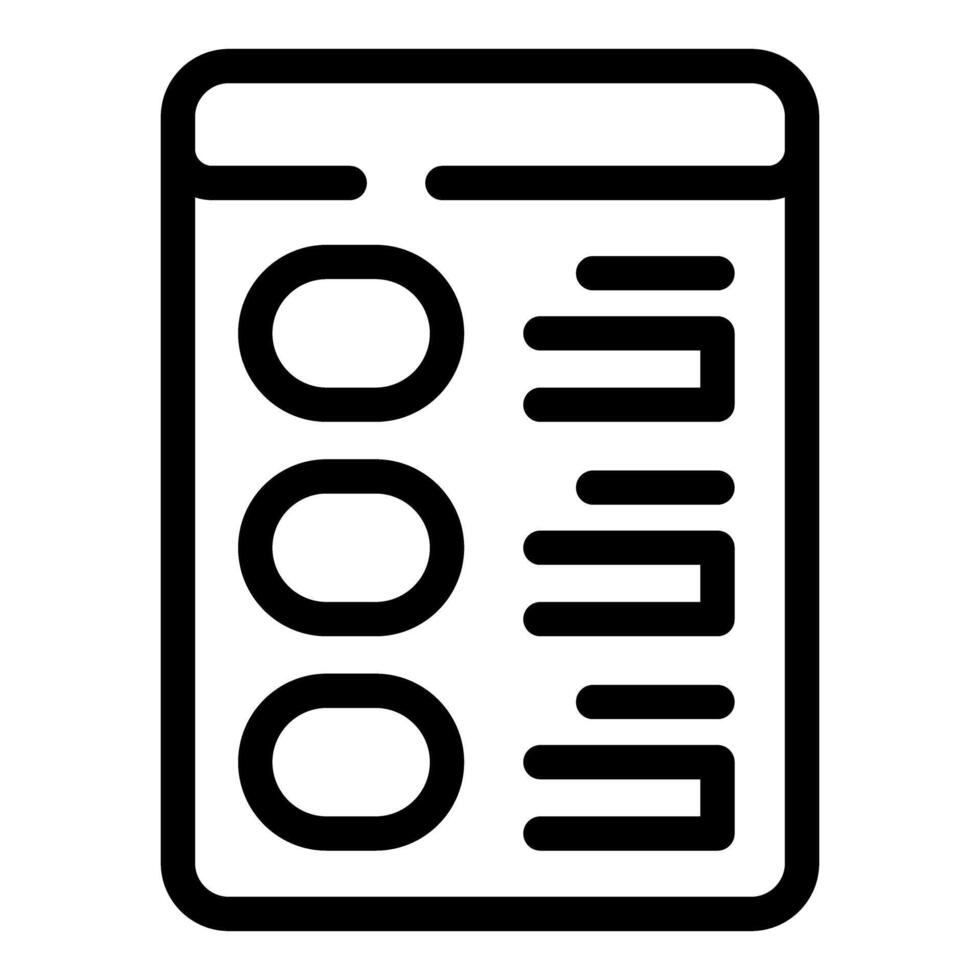 Online survey form being filled out on a tablet vector