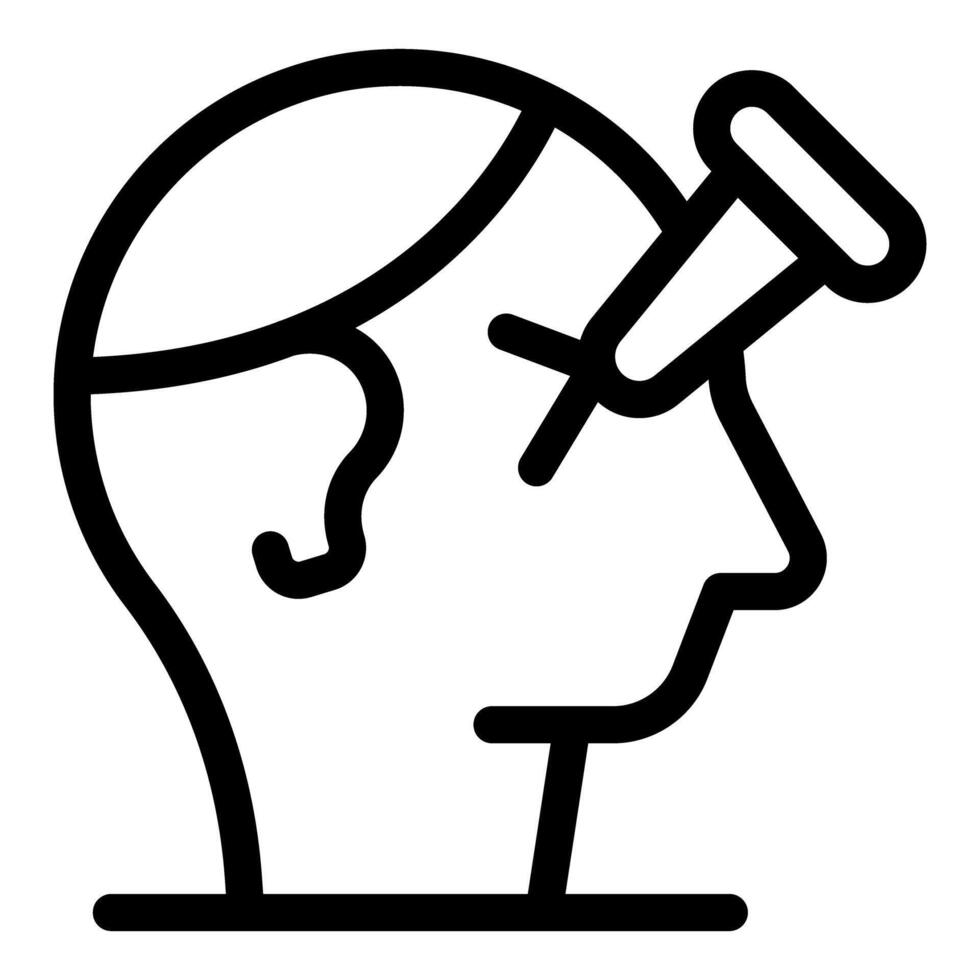 Doctor examining patient eye with ophthalmoscope icon vector