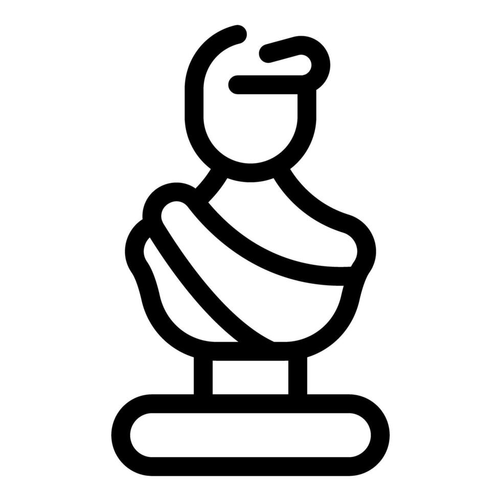 Statue of a roman emperor wearing a toga standing on a pedestal vector