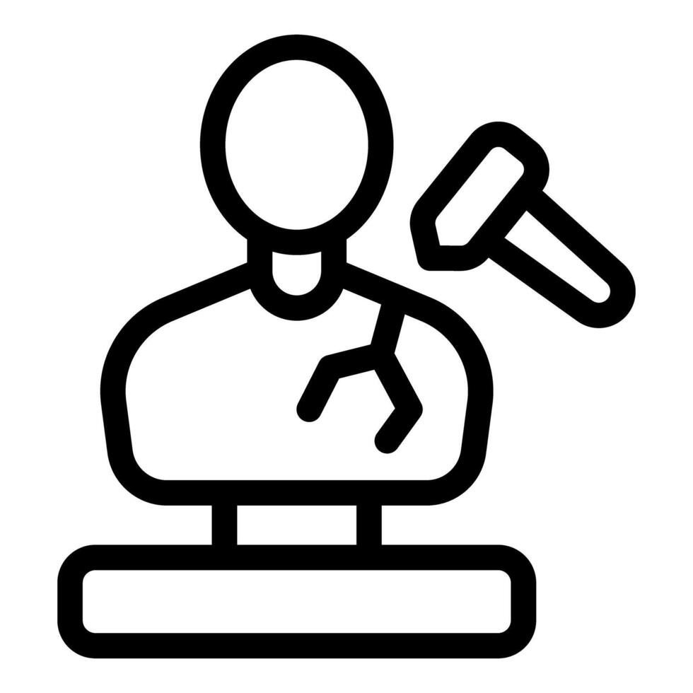 Statue restoration process using hammer sculpting tools icon vector