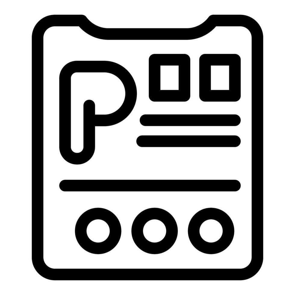 Parking card icon showing paid parking permit vector