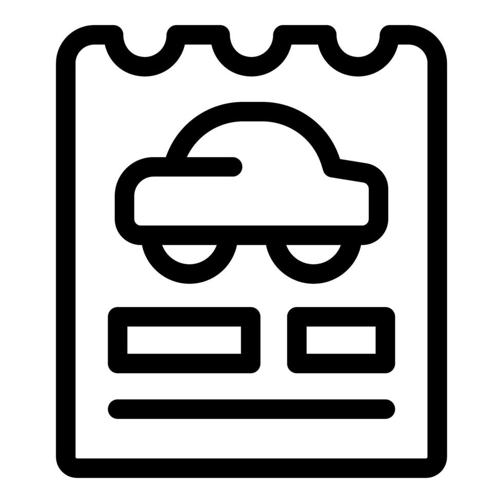Simple parking ticket icon showing paid parking space vector