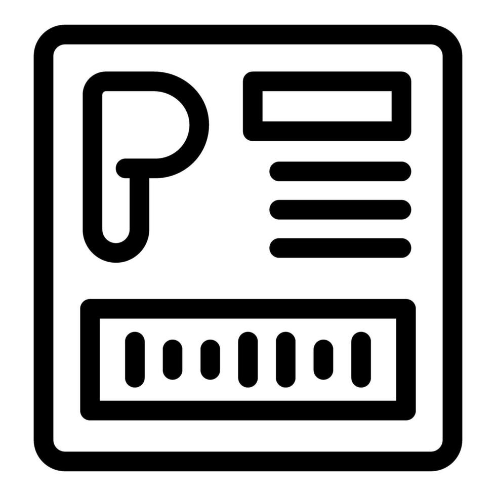 Parking meter icon showing payment terminal for car parking vector