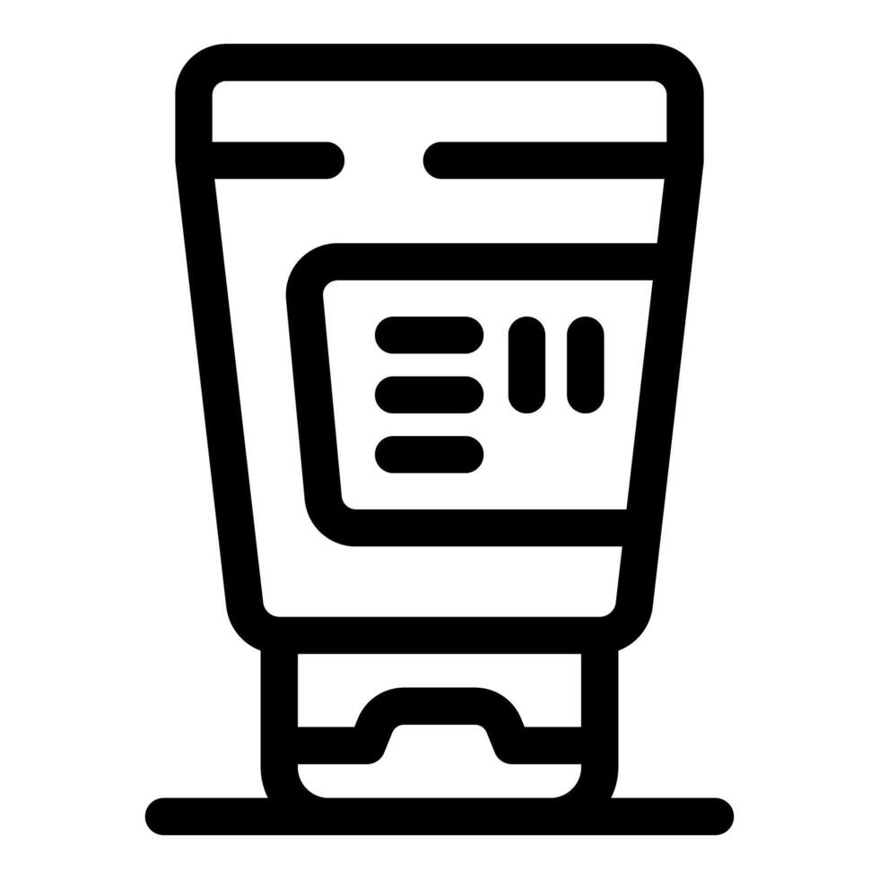 Cosmetic tube standing on surface icon depicting skincare routine product vector
