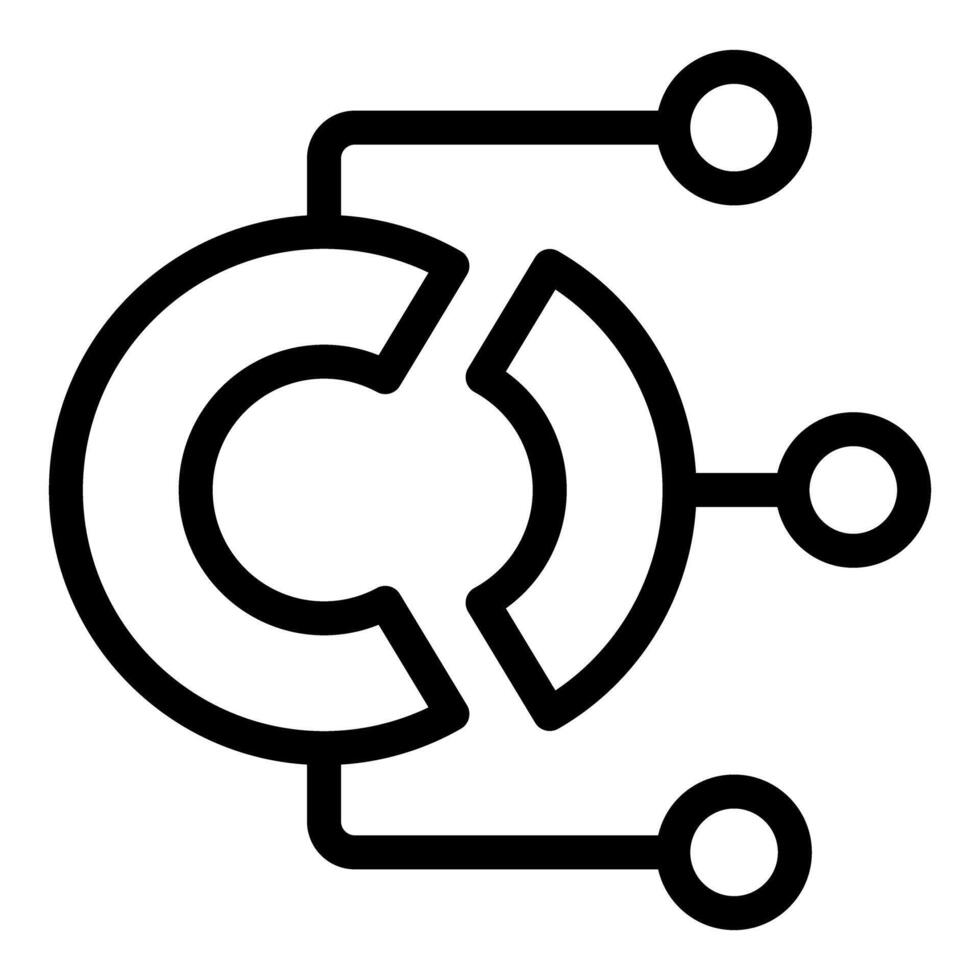 línea icono estilo gráfico representando datos análisis conectando puntos vector