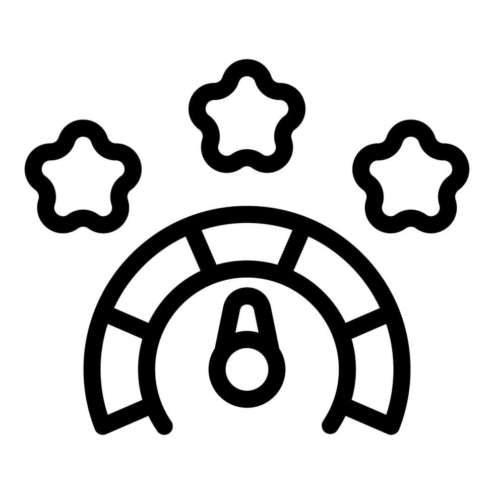 Speedometer increasing performance with three stars rating system vector