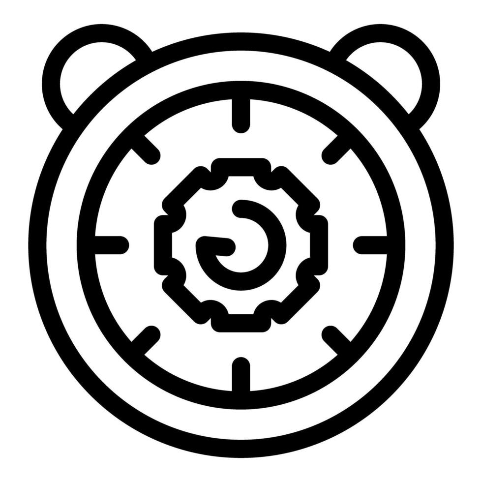 Alarm clock showing configuration gear for time management and settings vector