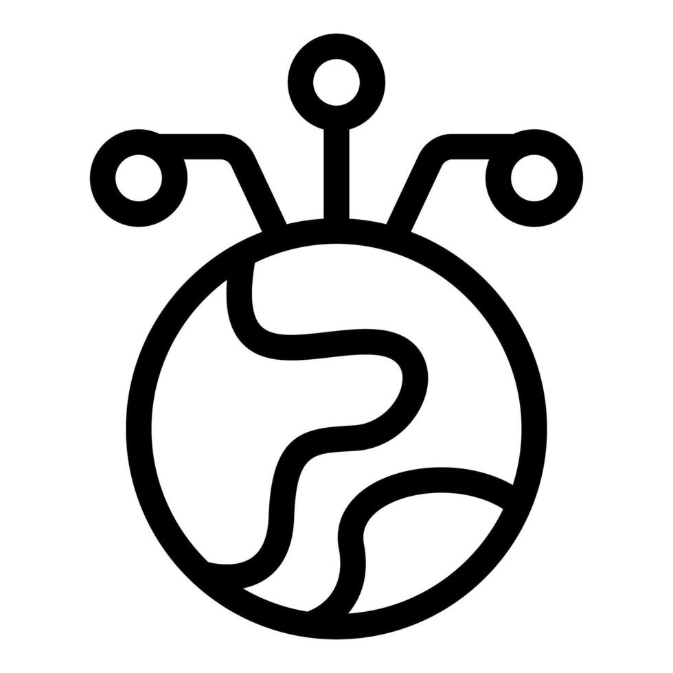Global network connecting world through digital communication icon vector