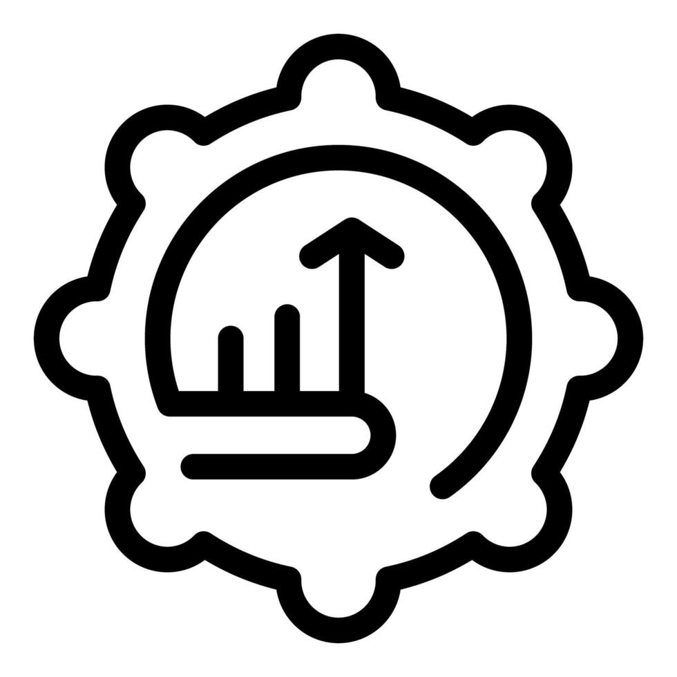 Cogwheel presenting growing bar chart vector