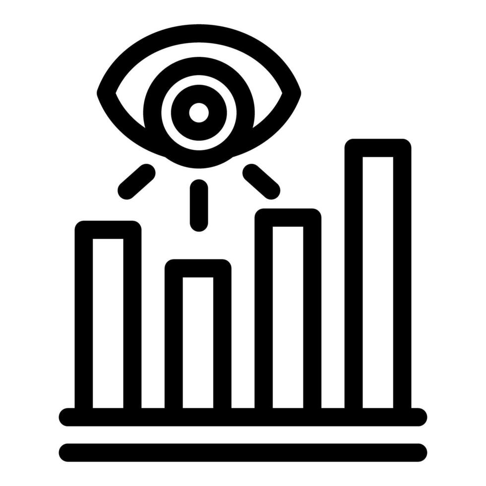Human eye monitoring business bar chart icon vector