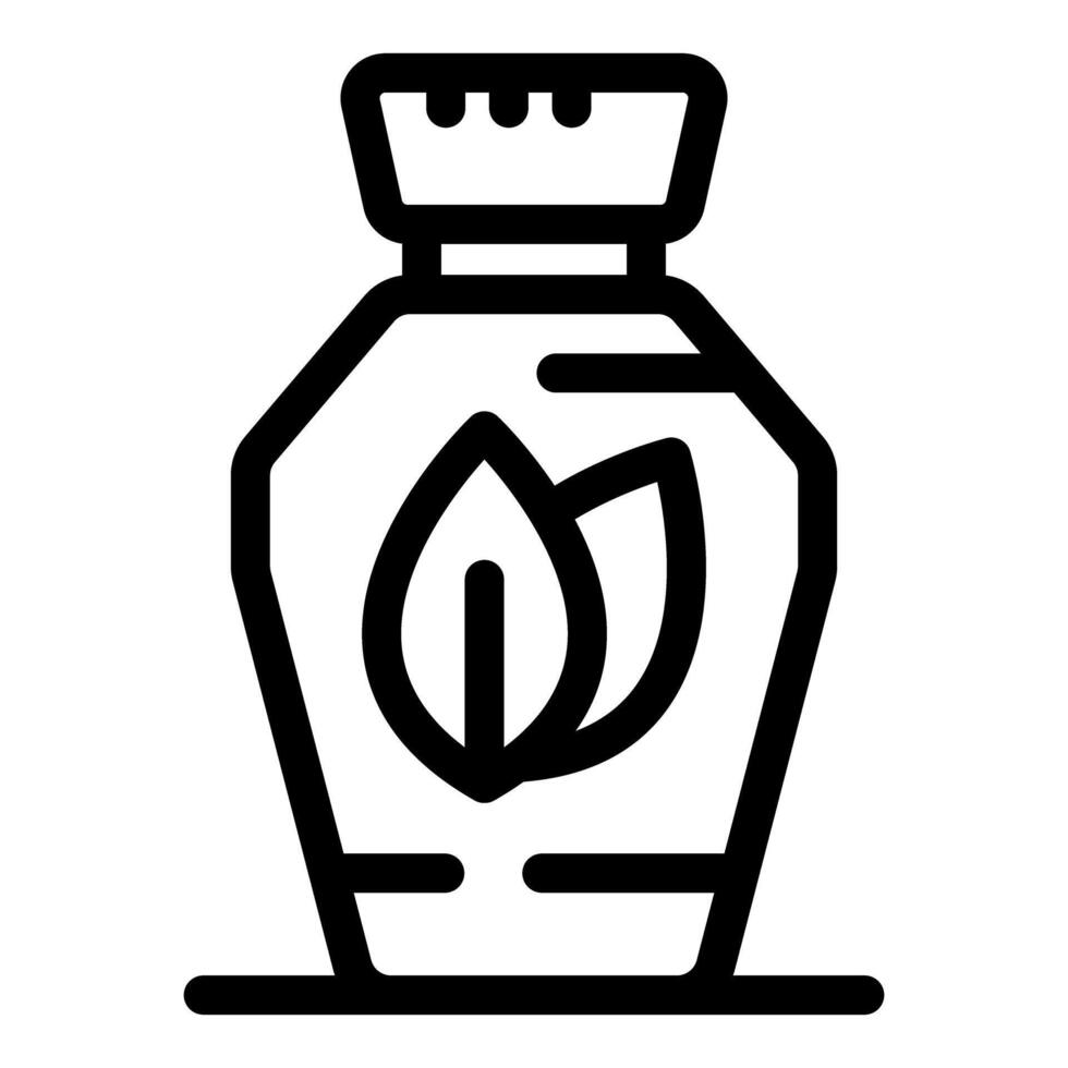 Eco friendly fertilizer in bottle with leaf logo for sustainable agriculture vector