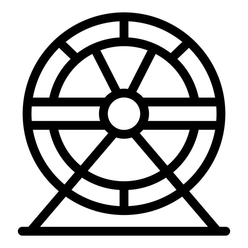 Hamster wheel standing on support frame for running pet icon vector