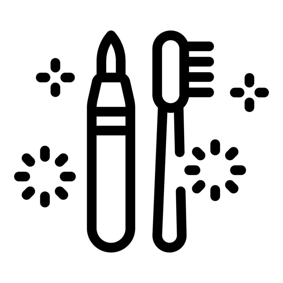 Toothbrush and toothpaste sparkling clean concept icon vector