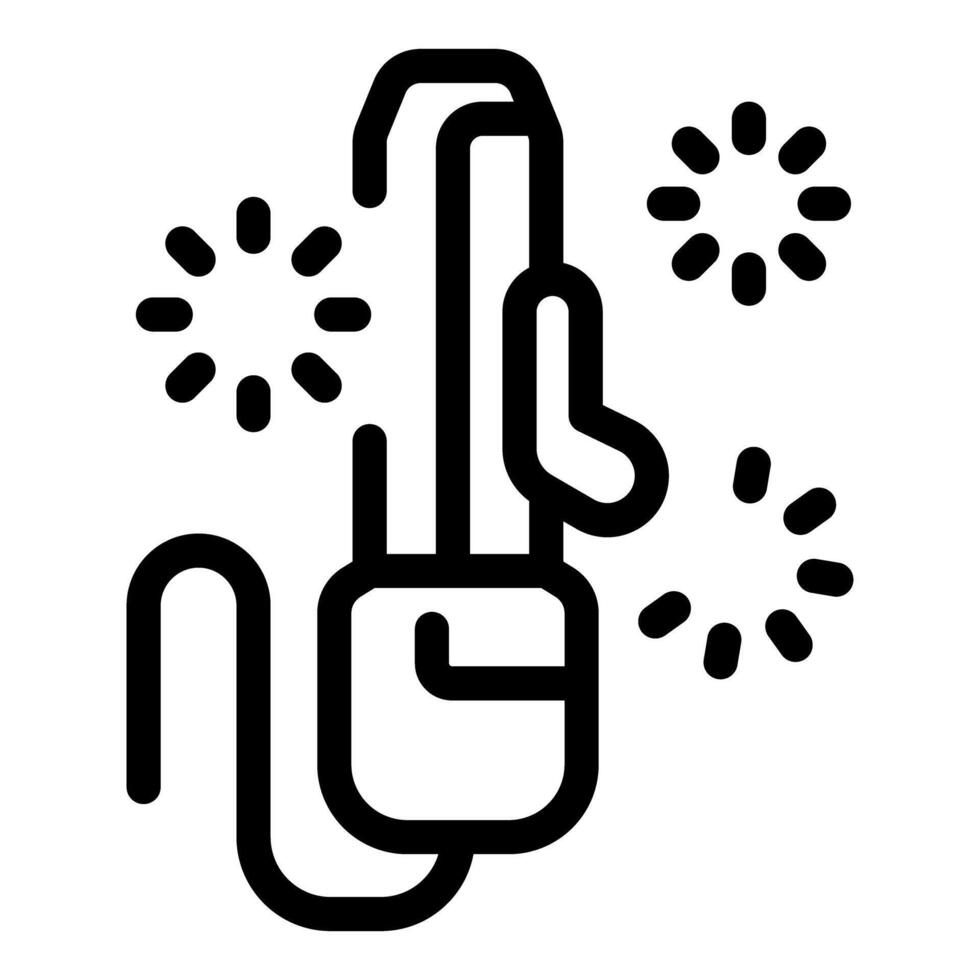 Electric shock icon showing electrocution risk outline vector