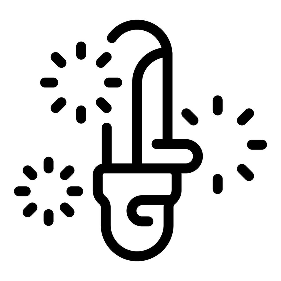 Fluorescent lamp emitting light surrounded by stars icon vector