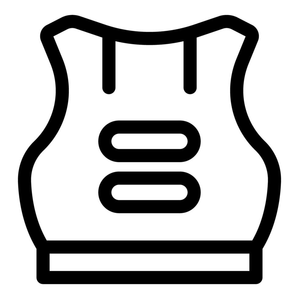 Bulletproof vest offering protection and security icon vector