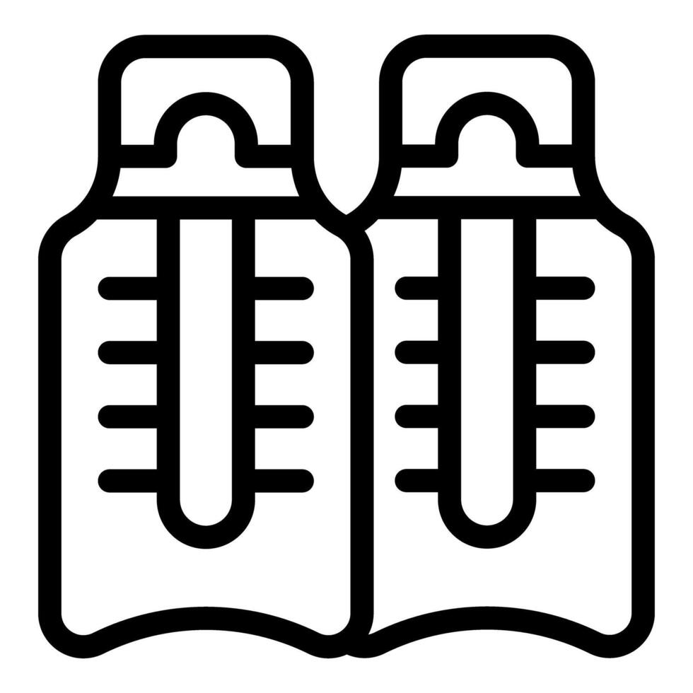 Two oxygen cylinders for diving showing pressure gauge vector