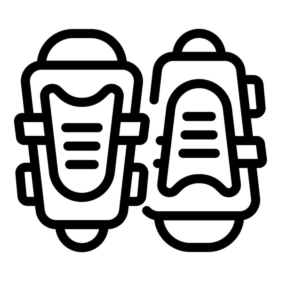 Pair of football shin pads protecting player legs vector