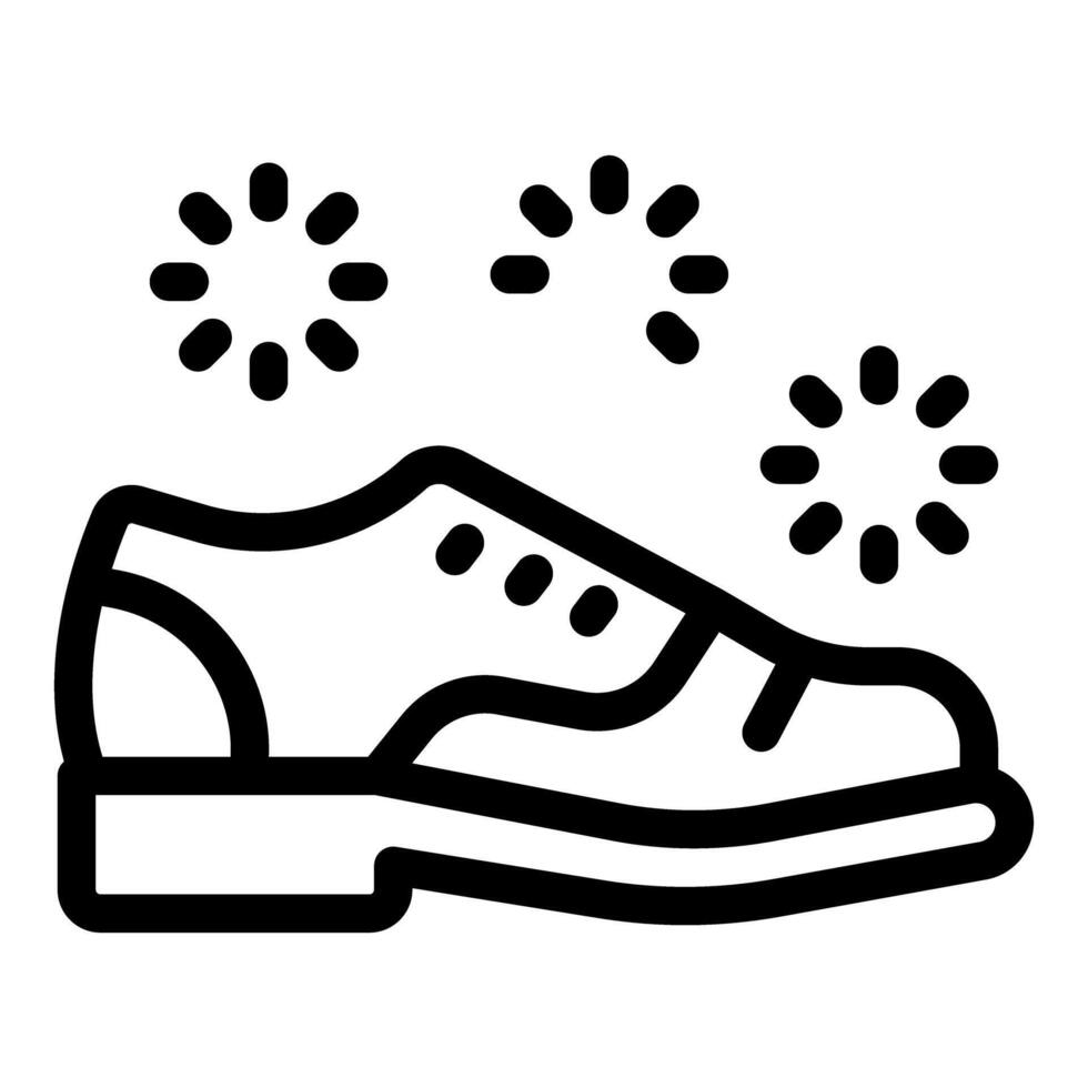 Classic shoe shining with sparkles for premium care concept vector