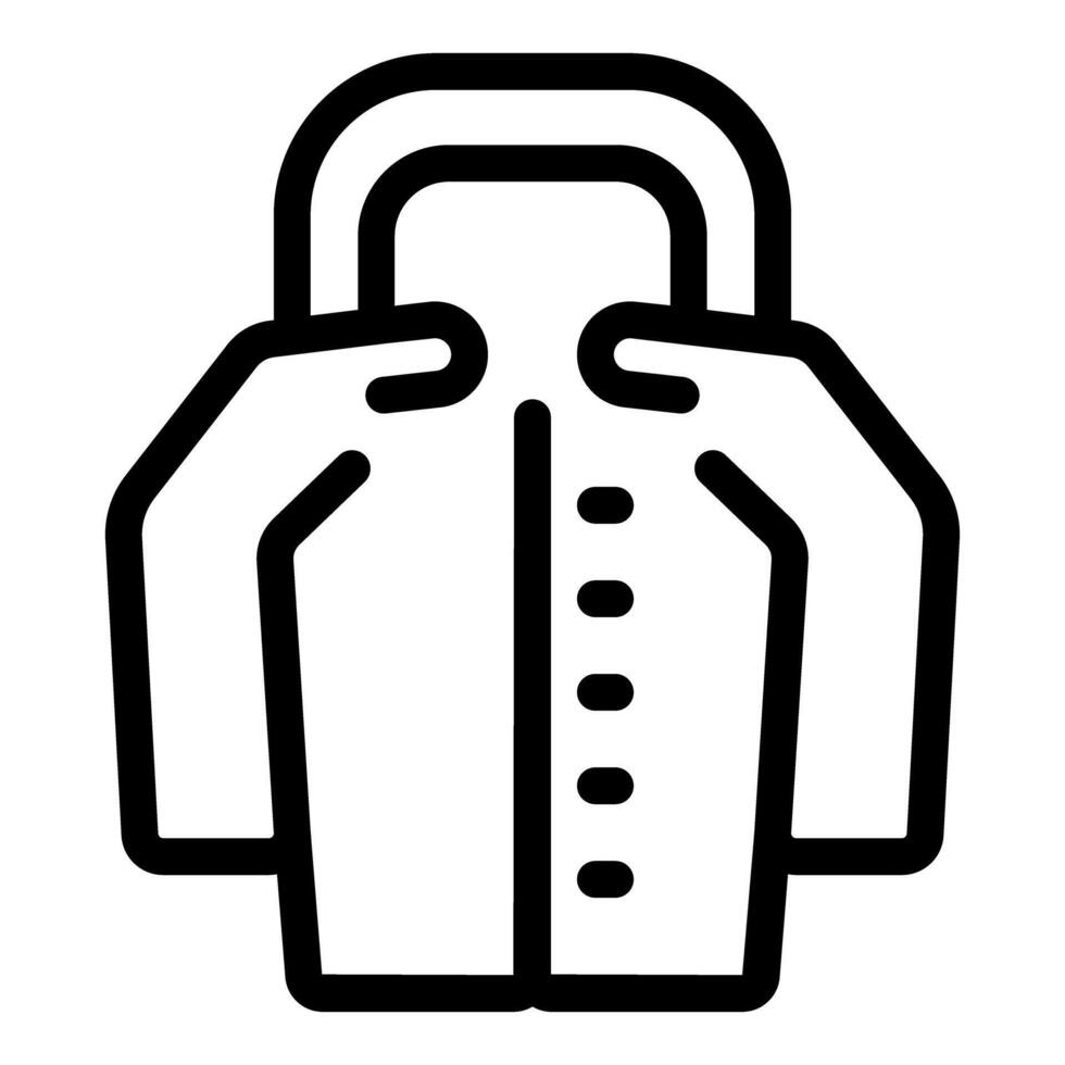 Laundry service hanging clean clothes on hanger with buttons vector