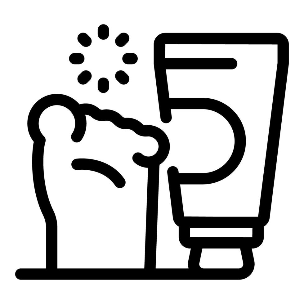 Podiatrist applying ointment to patient foot after examination vector