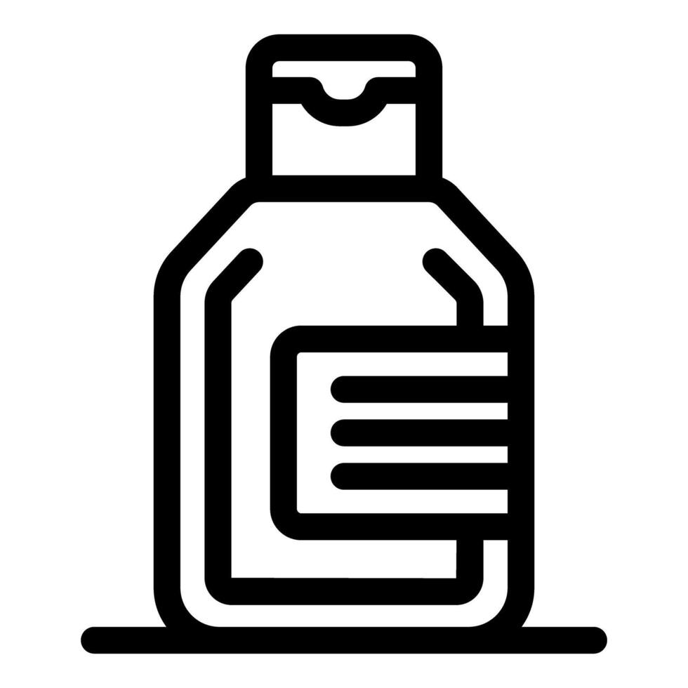 Simple black and white icon of a cosmetic bottle with flip top cap vector