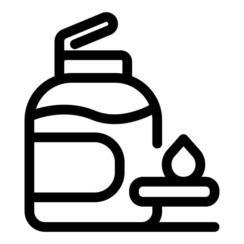Liquid soap bottle dispensing hygiene product on stand vector