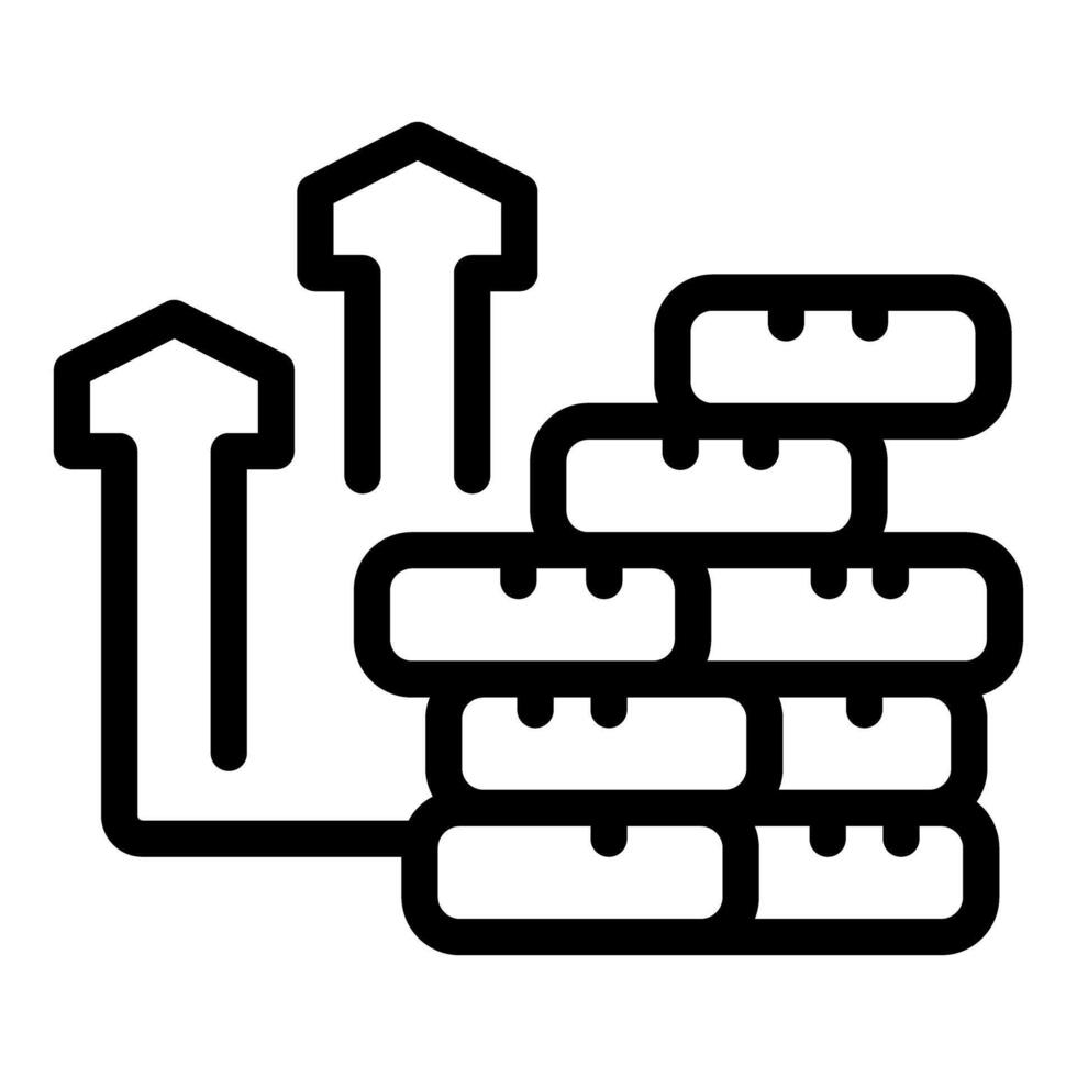 Data server structure showing increasing storage capacity vector