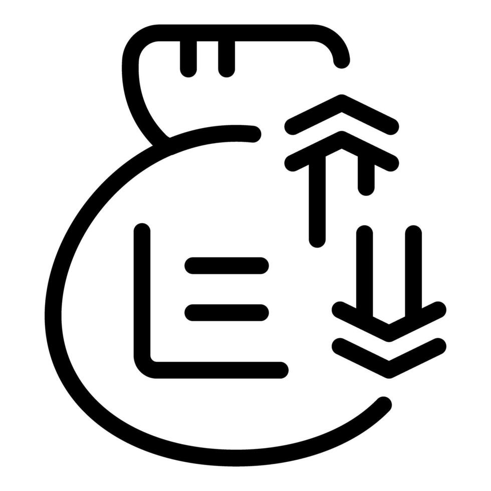 Money bag showing market volatility with up and down arrows vector