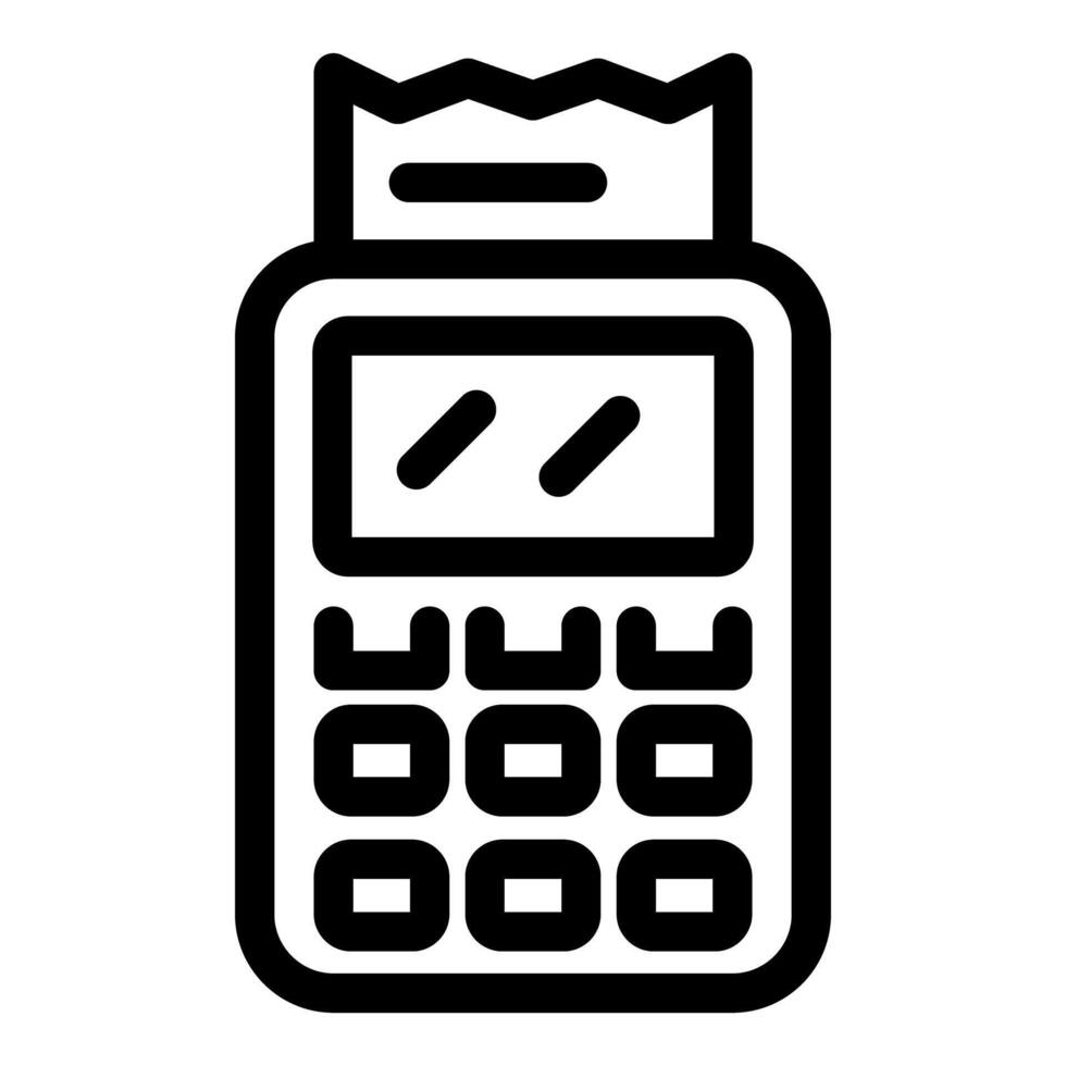 Payment terminal printing receipt icon showing cashless transaction vector