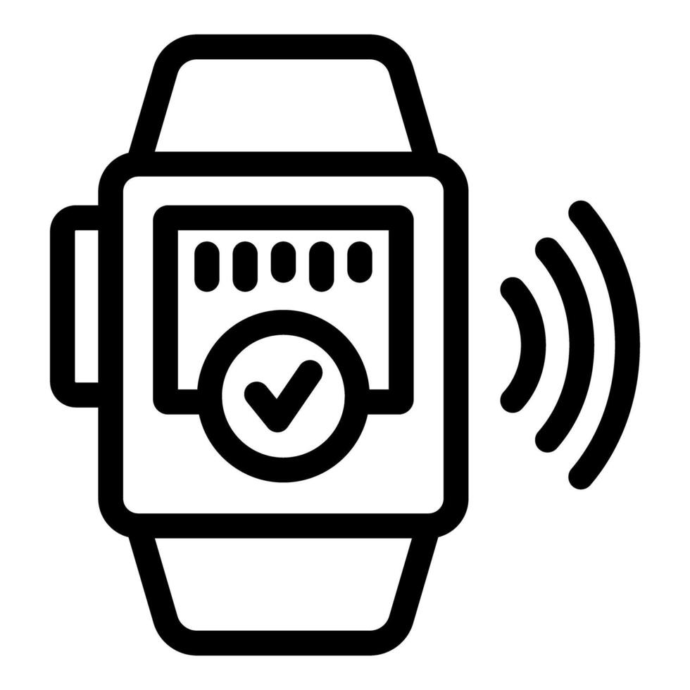 Smartwatch is making a contactless payment vector