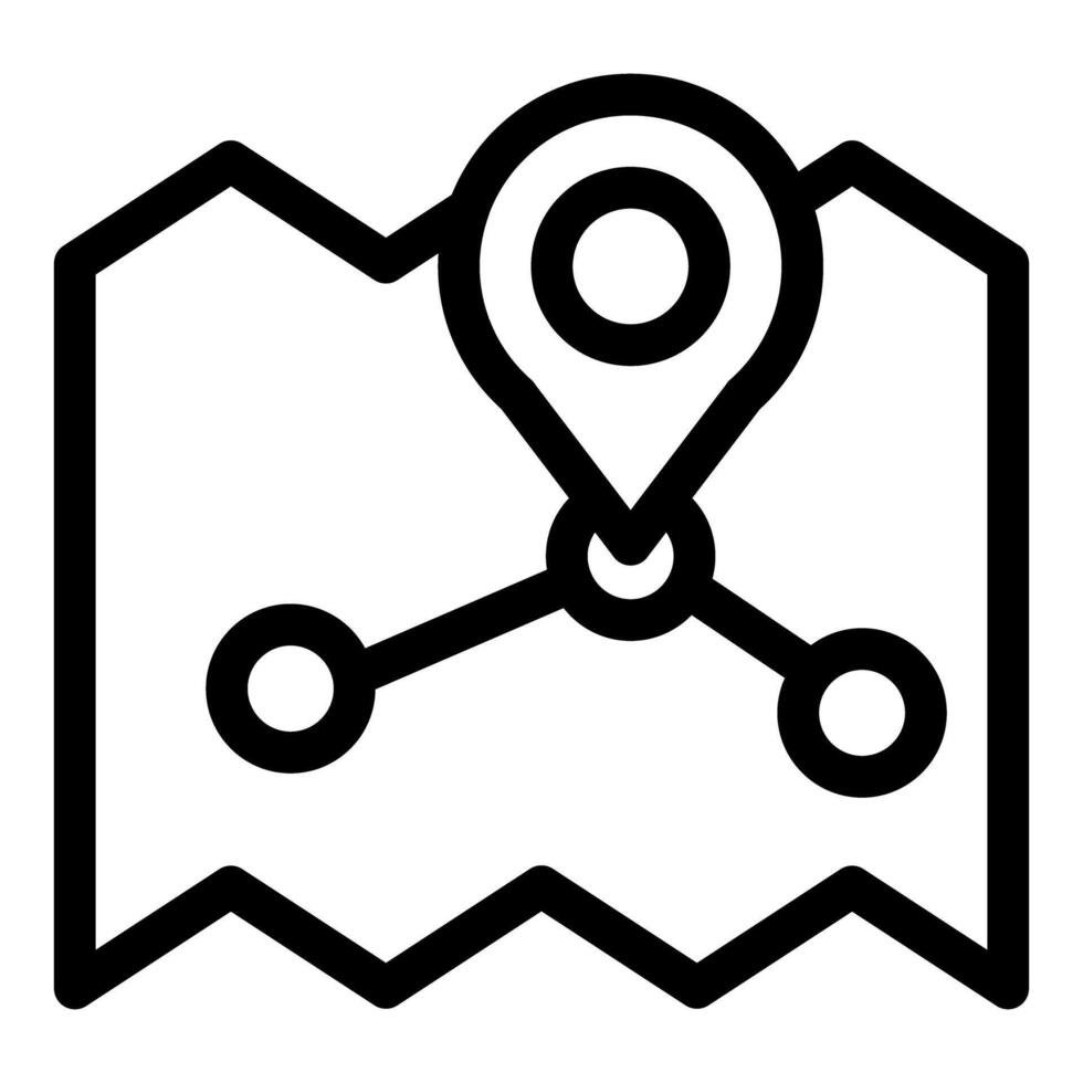 Location pin connecting points on a map icon vector