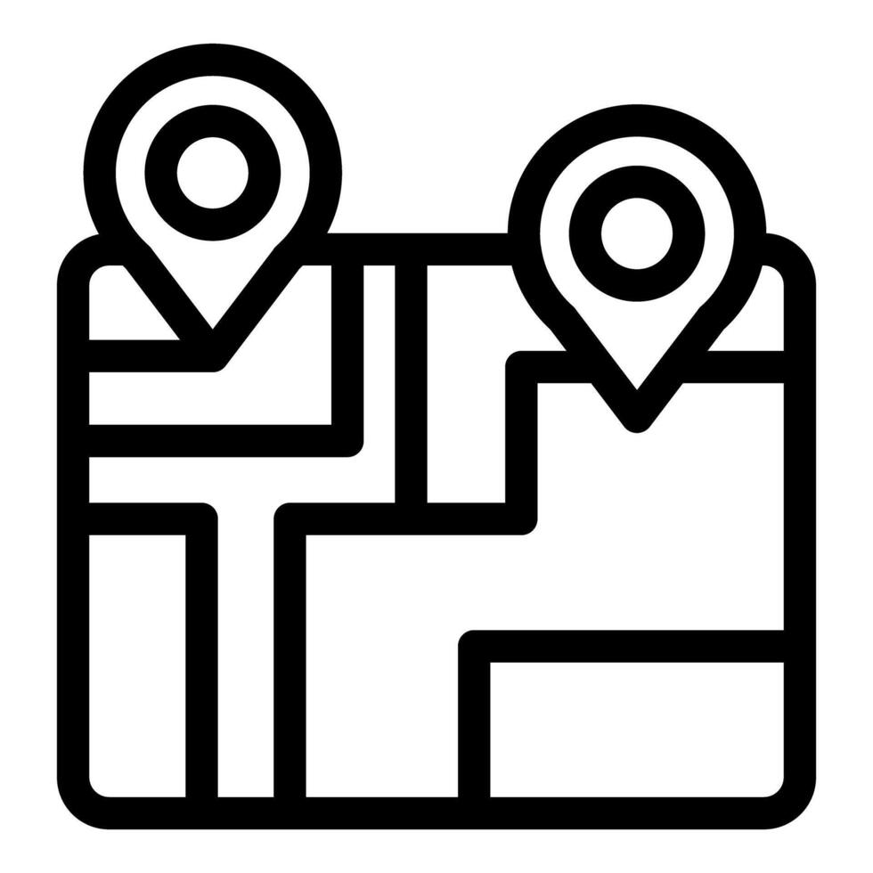 Gps navigation app showing location pins on city map vector