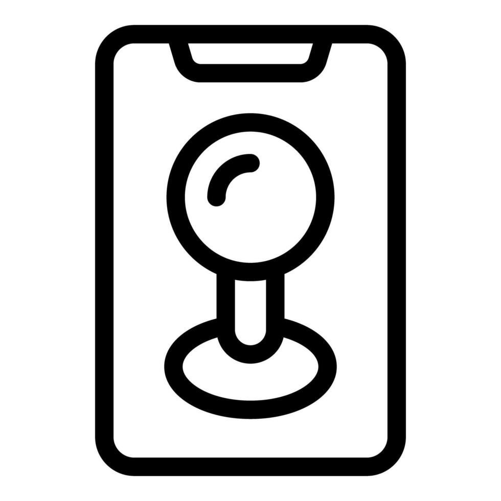 Smartphone showing location pin icon for navigation and mapping vector