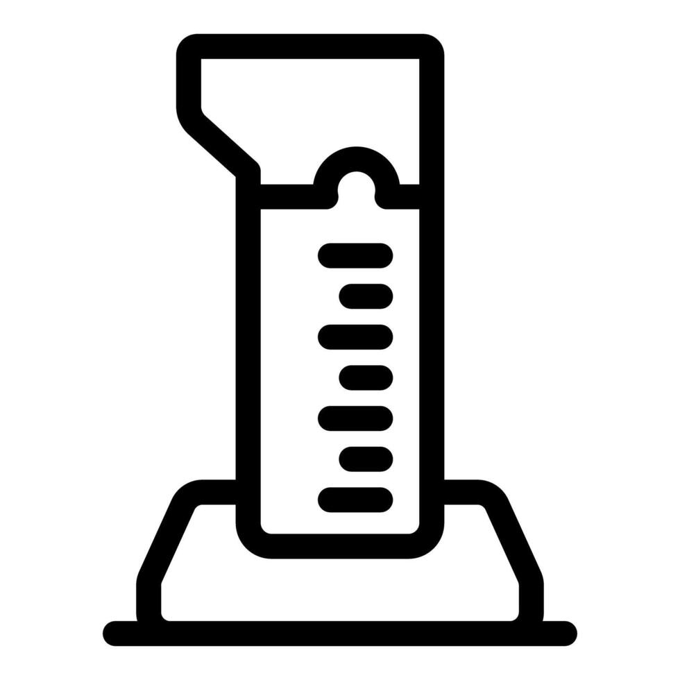 Chemical graduated cylinder standing on support icon vector