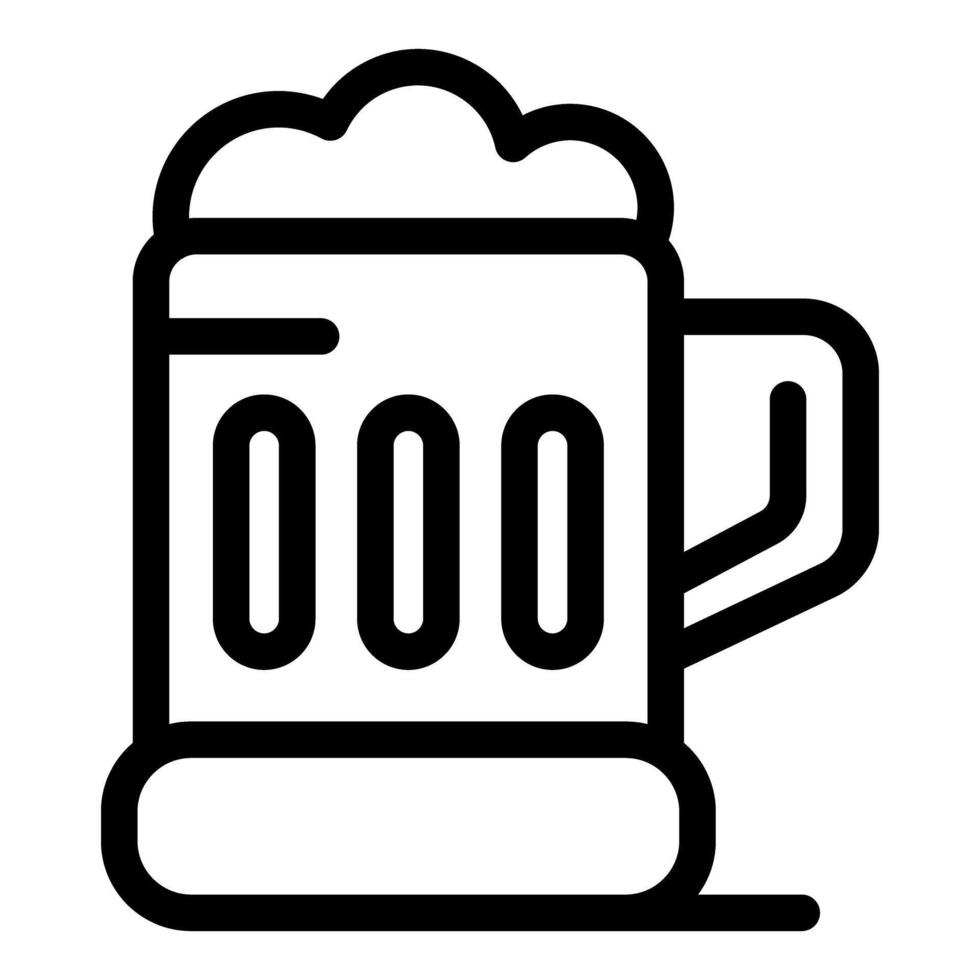 Large beer glass overflowing with frothy beer is waiting for you vector
