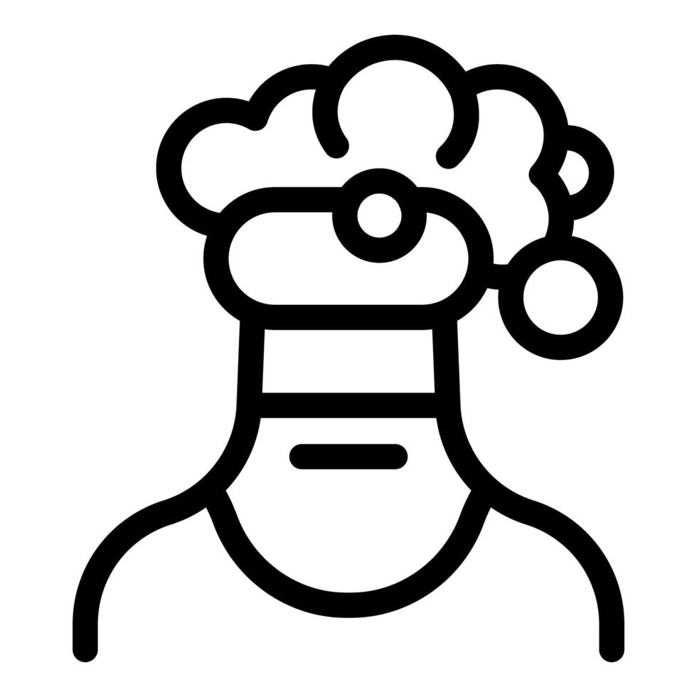 Chef wearing santa hat for christmas dinner menu icon vector