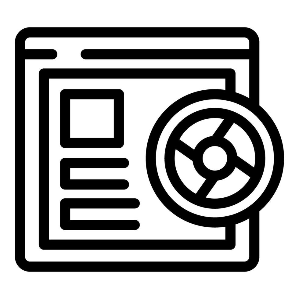 Web page showing virus detected warning symbol icon vector