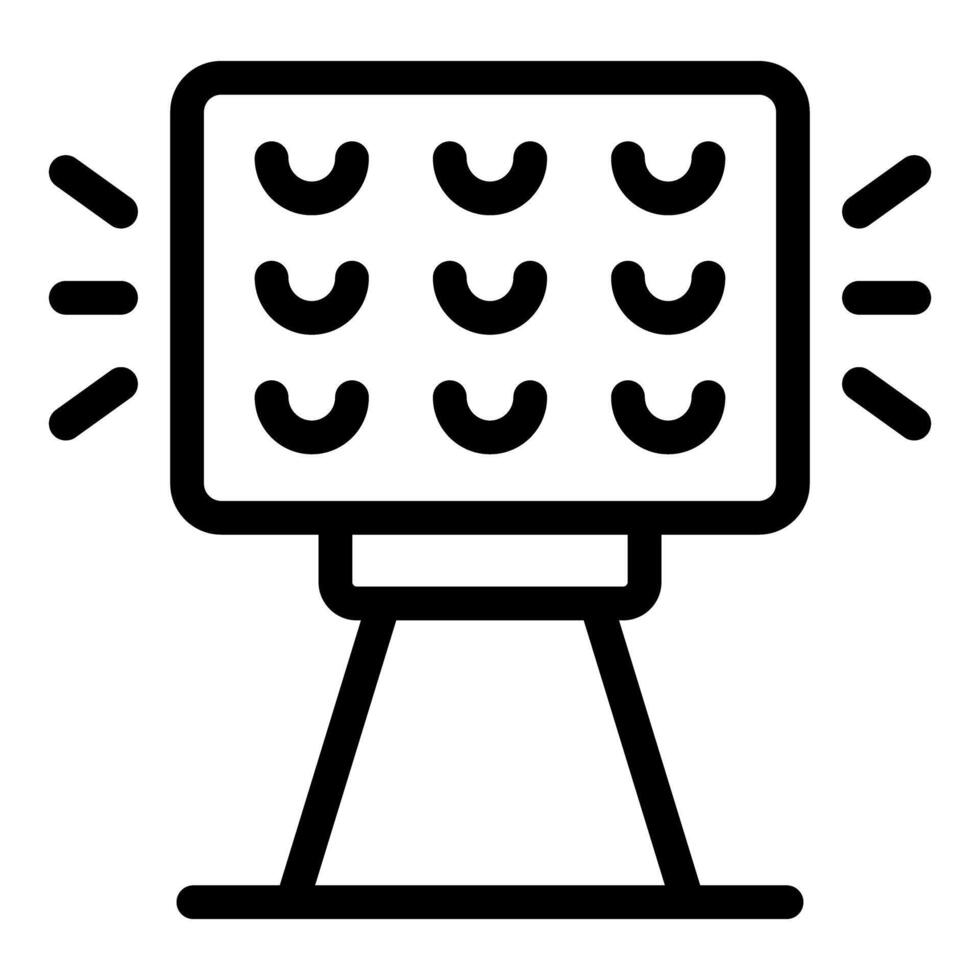 Led lamp emitting a powerful light beam icon vector