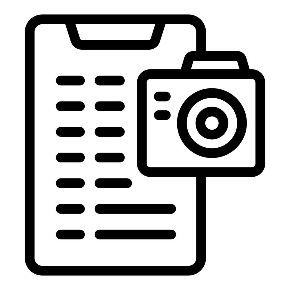 Photographer taking notes about composition on clipboard vector