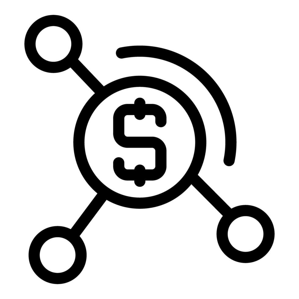 Money circulation system connecting three points icon vector