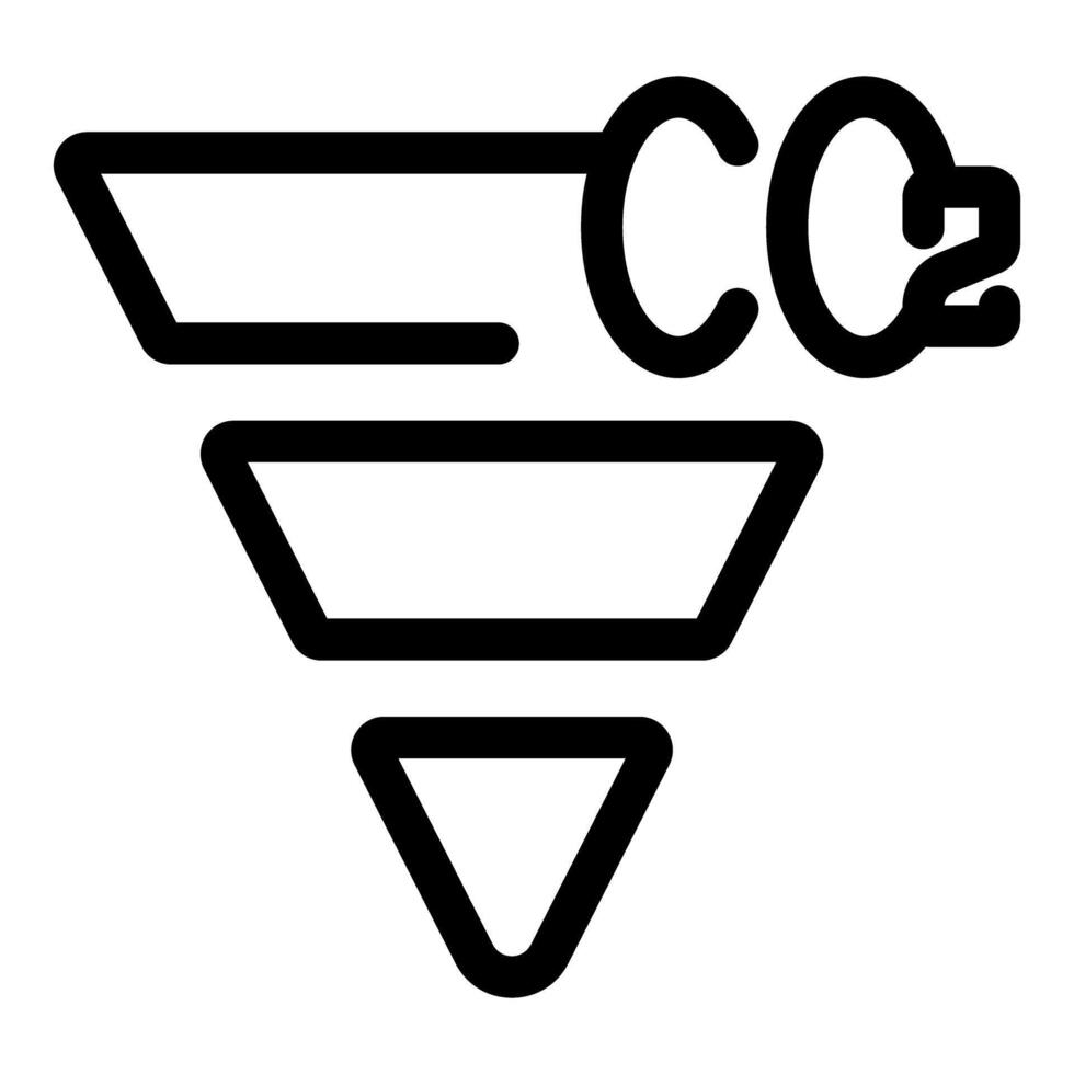 Carbon dioxide reduction funnel filtering co2 emissions vector