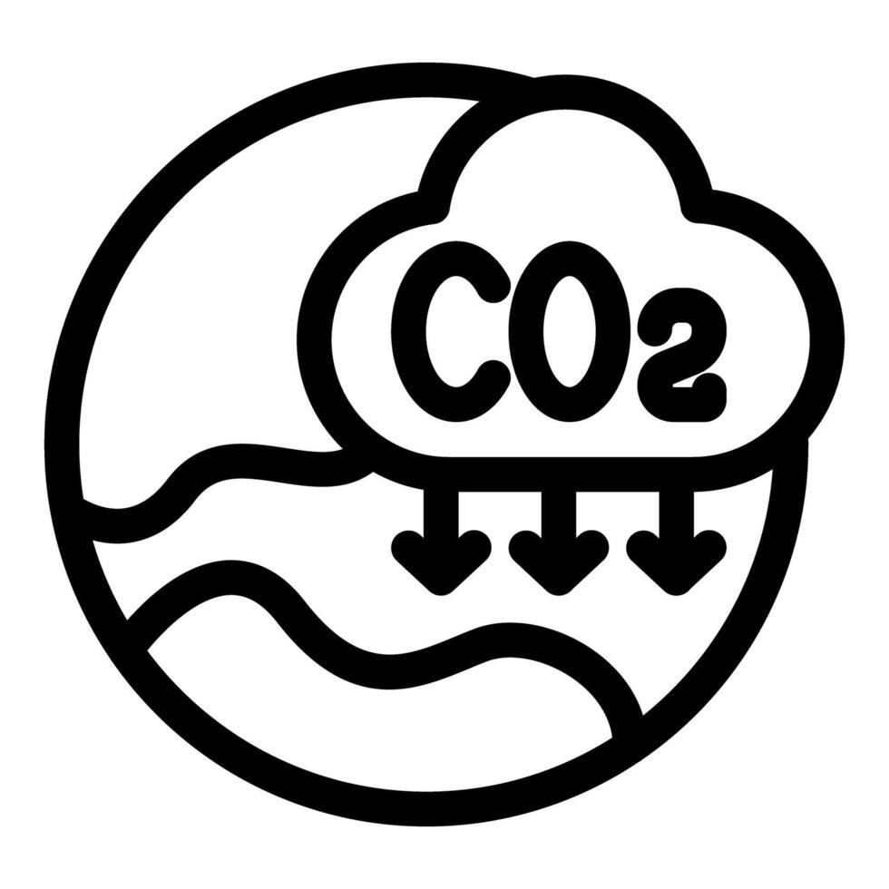 Co2 emissions impacting earth climate change symbol vector